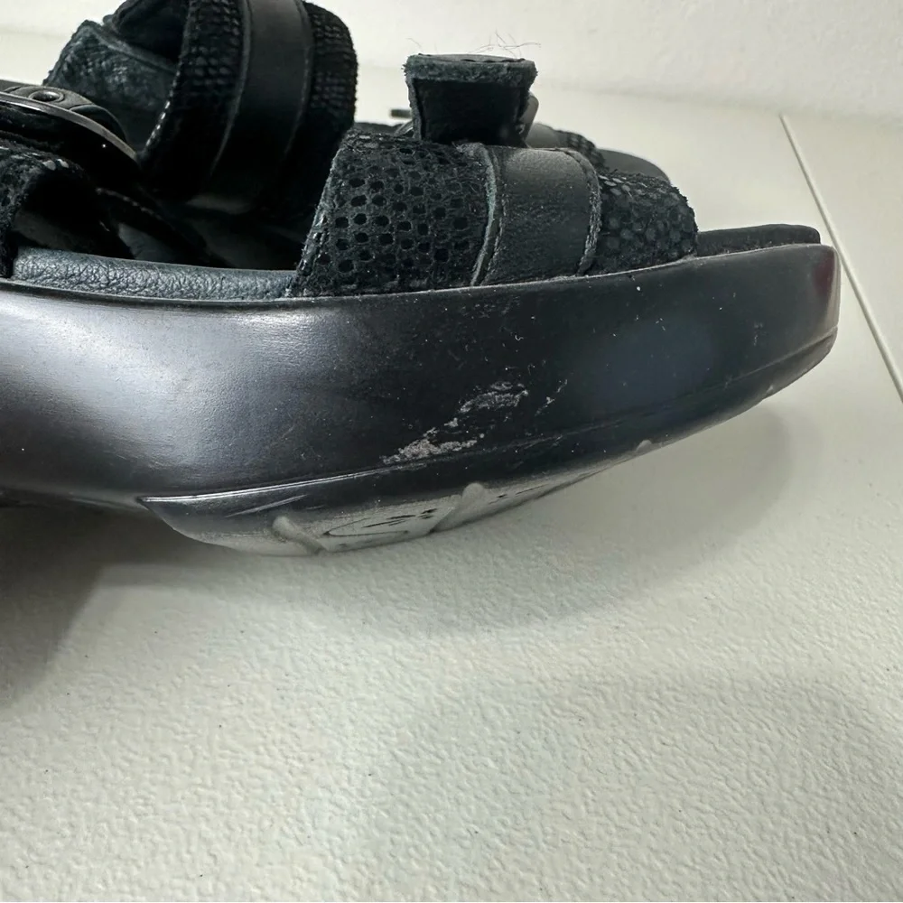 Dansko Black Leather Jessie Lizard Wedge Slide On Shoes Size 40